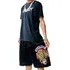 Bermuda Cyclone Preta Veludo E Camiseta Preta