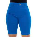 Bermuda Feminina Longa Cintura