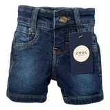 Bermuda Jeans Com Elastano E Ajuste Bebê Elastano P M G