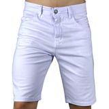 Bermuda Jeans Ecko Masculina Barata Shorts Branco J475a Full