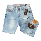 Bermuda Levis Jeans 501 Skiny Premium Com Elastano