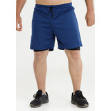 Bermuda Masculina 2 Em 1 Dry Fit Academia Com Bolsos