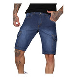 Bermuda Masculina Jeans Cargo