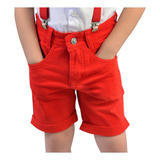 Bermuda Shorts Vermelha Infantil