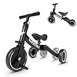 Besrey – Bicicleta Infantil 5 Em 1 Para Crianças De 1 A 3 Anos, Triciclo Infantil Ideal Para Meninos E Meninas, Tendência, Preto