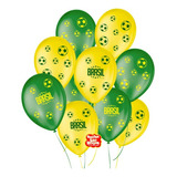 Bexiga Balões Tema Nº 9 Brasil Copa Mundo Sortidos - 25 Unid