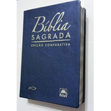 Bíblia Comparativa Grande Luxo Azul Rc E Nvi - Revista E Corrigida E Nova Versão Internacional