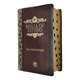 Bíblia De Estudo Matthew Henry Luxo | Vinho | Central Gospel Com Índice