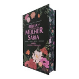 Bíblia De Estudo Mulher Sábia Capa Dura E Harpa Floral Preta