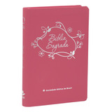 Bíblia Linha Ouro - Flores, Letra Grande, Capa Pink, Índice Impresso, Beira Pintada: Almeida Revista E Atualizada (ara), De Sociedade Bíblica Do Brasil. Editorial Sociedade Bíblica Do Brasil Em Portug