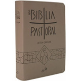 Bíblia Nova Pastoral Católica Letra Grande Zíper Cafe