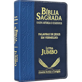 Bíblia Sagrada - Evangélica Masculina Letra Hipergigante - Preto/azul