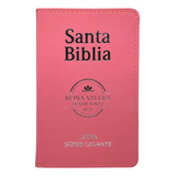 Bíblia Sagrada Em Espanhol Santa Bíblia Tradicional Cor Rosa Capa Luxo Flexível Letra Super Gigante
