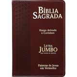 Bíblia Sagrada Letra Jumbo Capa Pu Luxo Estrela Bordô