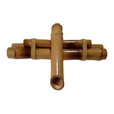 Bica De Bambu Tratado Para Fonte Com 35 Cm De Base