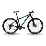 Bicicleta 29 Mtb Puma 21v Index Preto Com Verde E Azul 19