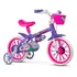 Bicicleta Aro 12 Violet Nathor   3 Anos Com Rodinhas Cor Violeta branco rosa