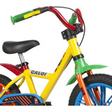 Bicicleta Aro 14 Infantil Com Rodinhas Zigbim Amarela Caloi Cor Colorida