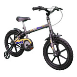 Bicicleta Aro 16 Infantil Com Rodinhas Cor Cinza Tamanho Do Quadro 10