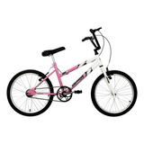 Bicicleta Aro 20 Feminina Bicolor Freios V-brake Ultra Bikes Cor Rosa Bebê/branco