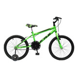 Bicicleta Aro 20 Infantil Krs Verde Com Rodinhas