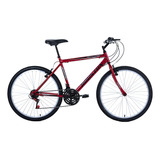 Bicicleta Aro 26 Houston Passeio Com 21 Marchas Foxer Hammer Cor Vermelho Sun Red Com Azul Tamanho Do Quadro Dimensões Reforça - Das, Aço Carbono, Rígido Tipo Diamant