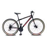 Bicicleta Aro 29 Aço Carbono 21 Velocidades Freio A Disco Cor Preto vermelho