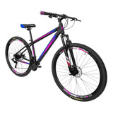 Bicicleta Aro 29 Alumínio First Tm15.5 24v Preto/rosa Top