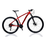 Bicicleta Aro 29 Deeper Alumínio 24v Vermelho 15 Freio Hidráulico Óleo Mineral Suspensão Dianteira E Cambio Dianteiro Shimano