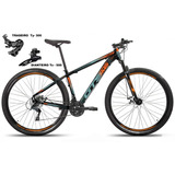 Bicicleta Aro 29 Gts Prom5 Urban Câmbios Shimano 24v Disco Cor Preto/laranja Com Cinza Tamanho Do Quadro 17