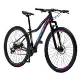 Bicicleta Aro 29 Krw Alumínio 24 Vel Freio A Disco X42 Cor Preto pink E Azul Tamanho Do Quadro 15 5