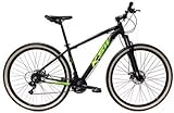 Bicicleta Aro 29 Ksw 21 Marchas Alumínio Cambio Shimano Freio A Disco (preto/verde, 21)