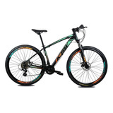Bicicleta Aro 29 Ksw Color Altus 1.0 24v Hidraulico + Trava Cor Laranja/verde Tamanho Do Quadro 21