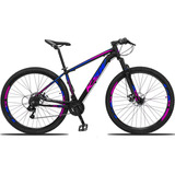 Bicicleta Aro 29 Ksw Xlt 2019 Alum Câmbios Shimano 24v Disco Cor Pínk+azul Tamanho Do Quadro 15