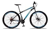 Bicicleta Aro 29 Ravok 21v Aço Carbono Freios A Disco  Preto E Azul 