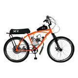 Bicicleta Bike Motorizada Banco Xr + Kit Motor 80cc Moskito Cor Laranja Tamanho Do Quadro 17