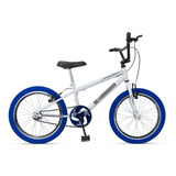 Bicicleta Bmx Freestyle Infantil Ello Bike Energy Aro 20 Cor Branco/azul Com Descanso Lateral