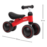 Bicicleta De Equilíbrio 4 Rodas Vermelha 10728   Buba
