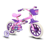 Bicicleta De Passeio Infantil Nathor Cat 2022 Aro 12 12 Freio Tambor Cor Rosa/violeta Com Rodas De Treinamento