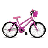 Bicicleta De Passeio Infantil Power Bike Feminina Aro 20 Freios V-brakes Cor Branco Com Descanso Lateral
