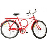 Bicicleta De Passeio Monark Barra Circular Fi Aro 26 1v Freios Varão Cor Vermelho Com Descanso Lateral