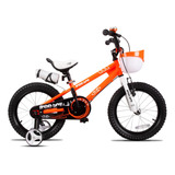 Bicicleta De Passeio Pro-x Free-boy Aro 16 Freios V-brakes E Tambor Cor Laranja Com Rodas De Treinamento