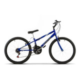 Bicicleta De Passeio Ultra Bikes Bike Rebaixada Aro 24 18 Marchas Freios V-brakes Cor Azul