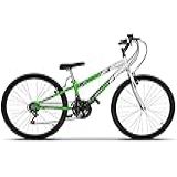 Bicicleta De Passeio Ultra Bikes Esporte Bicolor Rebaixada Aro 26 Reforçada Freio V-brake – 18 Marchas Verde Kw/branco