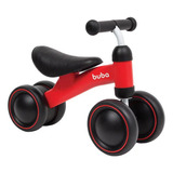 Bicicleta Equilíbrio 4 Rodas Buba Infantil S  Pedal Vermelho