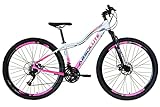 Bicicleta Feminina Aro 29 Absolute Hera Alumínio 21v Freio A Disco Garfo Suspensão  17  Branco Rosa 