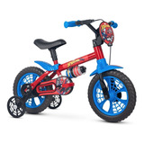 Bicicleta Infantil Aro 12 Homem Aranha Nathor Spider man Cor Vermelho Azul E Preto