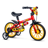 Bicicleta Infantil Aro 12 Mickey Nathor Cor Vermelho
