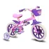 Bicicleta Infantil Aro 12 Nathor Menina Criança Selim Macio Cor Rosa/violeta
