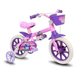 Bicicleta Infantil Aro 12 Nathor Menina Criança Selim Macio Cor Rosa violeta